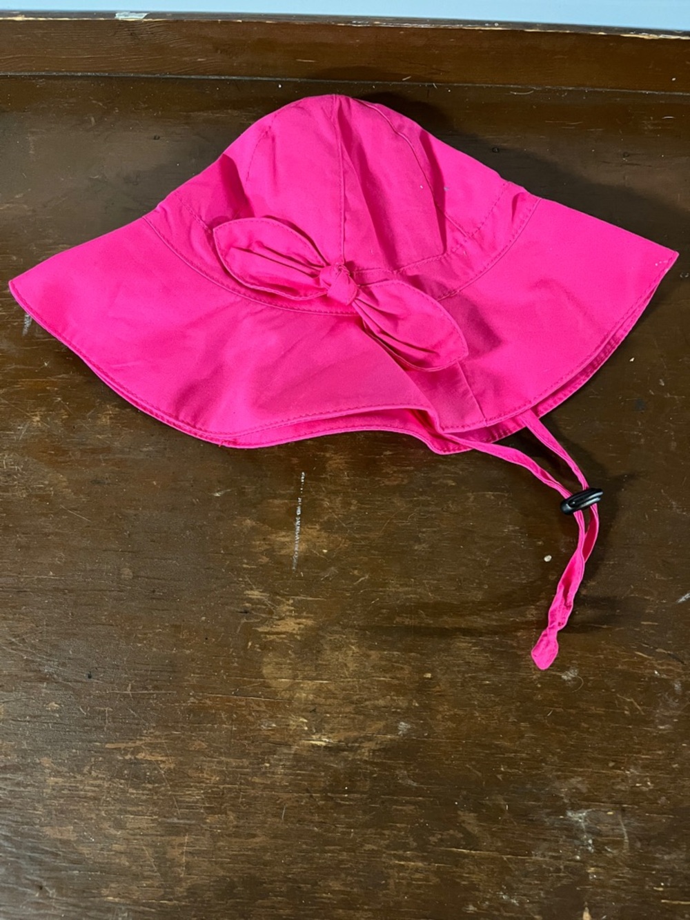 Kids Sun Hat with Bow - Hot Pink